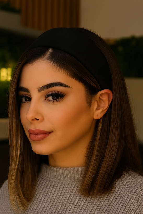 هدبند ساتن مشکی